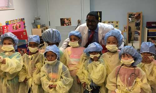 Medical residents host Doctors' Day show-and-tell with preschool students