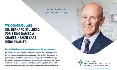 Dr. Bernard Stulberg from the Spine & Orthopedic Institute Named Crain's Health Care Hero finalist
