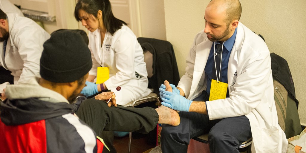 Podiatry residents share care and a compassionate ear at annual Homeless Stand Down